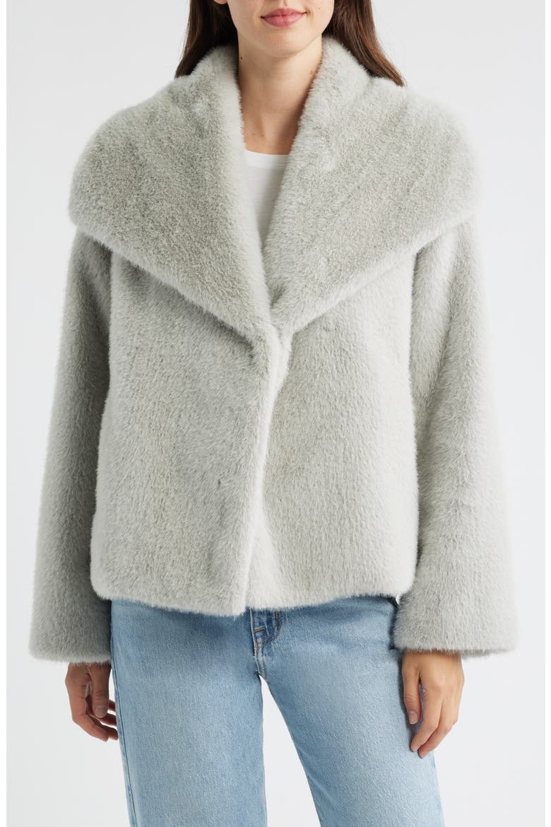 Faux Fur Jacket, Main, color, MOONSTONE