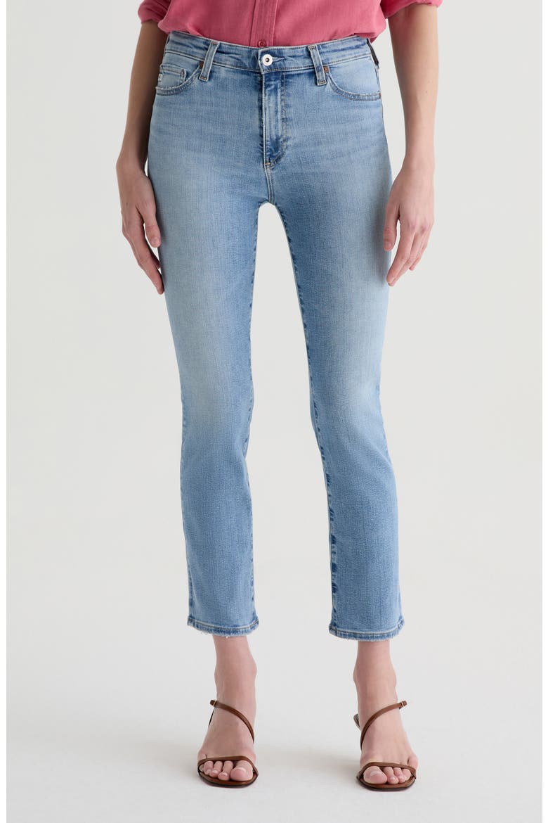 Mari Mid Rise Slim Straight Leg Jeans, Main, color, MARINA BLUE