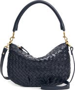 Clare V. Petit Moyen Woven Leather Messenger Bag