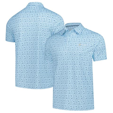 Men's Barstool Golf  Light Blue THE PLAYERS Florida Printed Polo