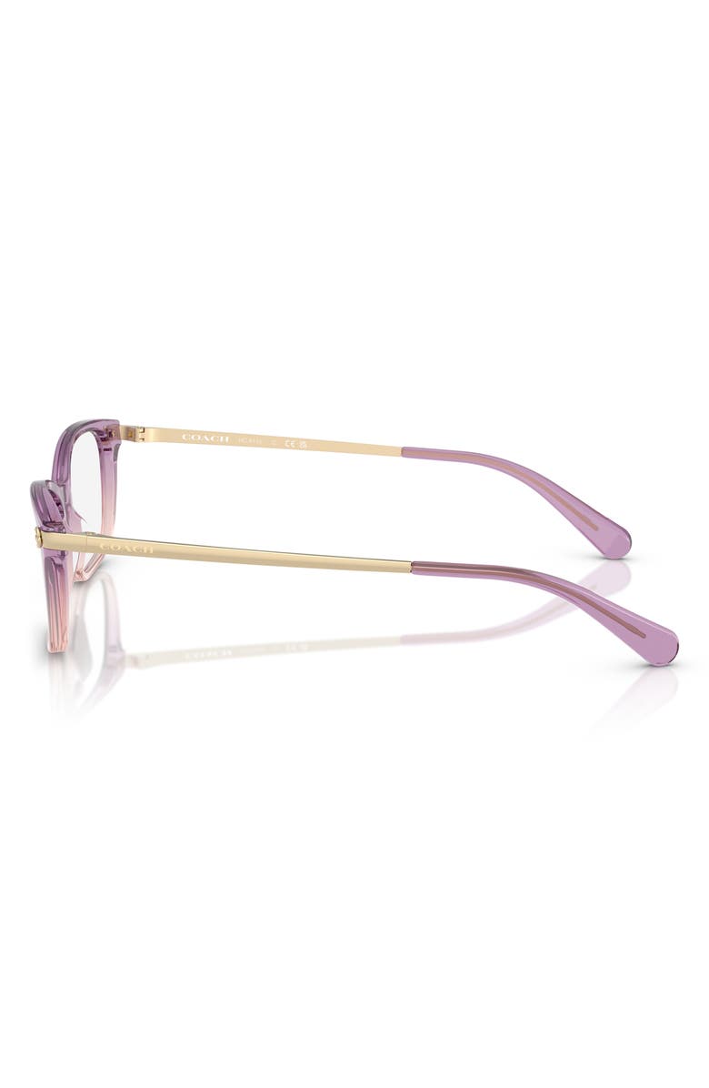 COACH 51mm Rectangular Optical Glasses, Alternate, color, Amethyst / Pink / Demo Lens