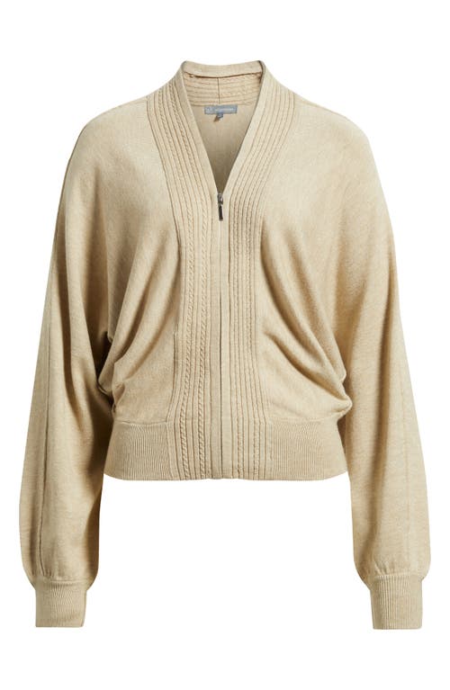 Wit & Wisdom Dolman Sleeve Zip Cardigan In Neutral