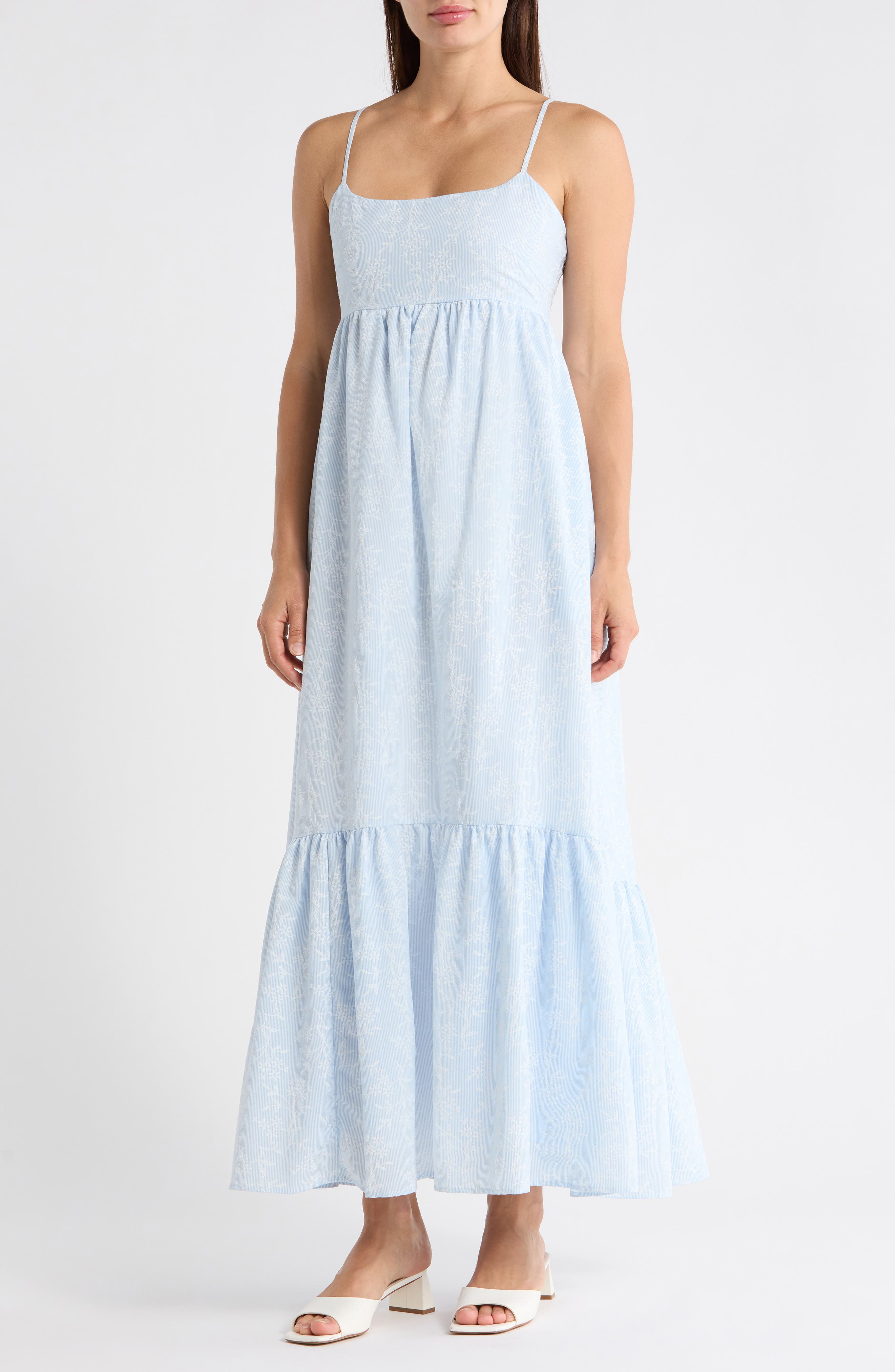 1.STATE Empire Waist Cotton Maxi Dress