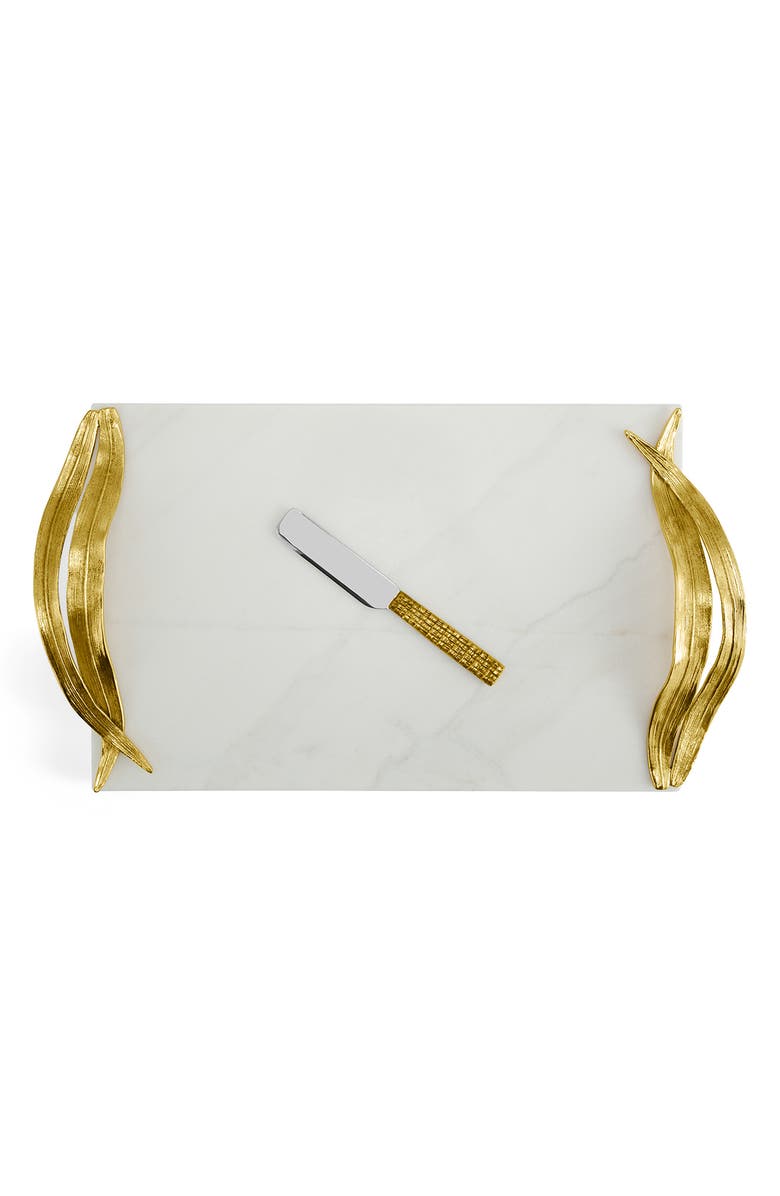 Michael Aram Palm Cheese Board & Knife, Alternate, color, White