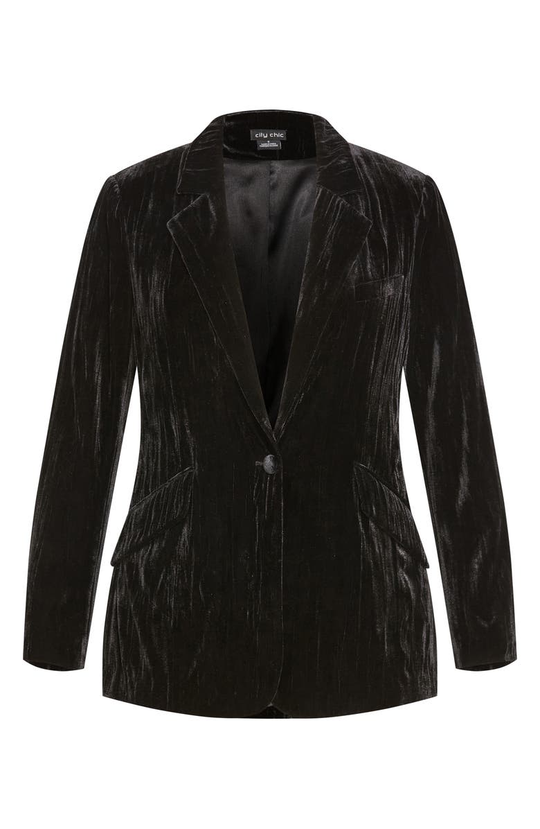 City Chic Crushed Velvet Jacket, Alternate, color, 