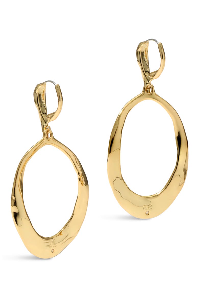 Molten Oval Link Lever-Back Drop Earrings, Alternate, color, GOLD