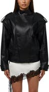 Naked Wardrobe Faux Leather Bomber Jacket