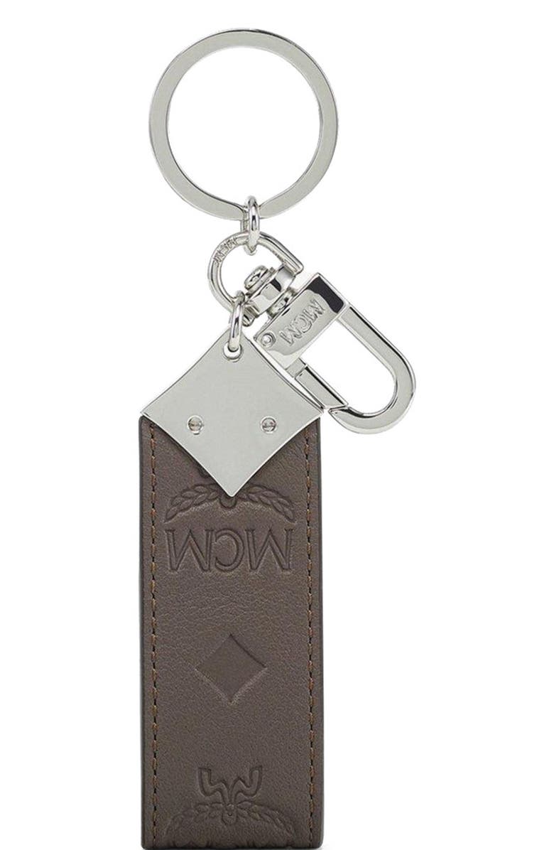 MCM Aren Key Holder in Monogram Leather, Alternate, color, 