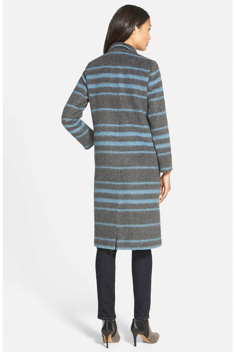 Stripe Long Line Coat, Alternate, color, GREY/ BLUE