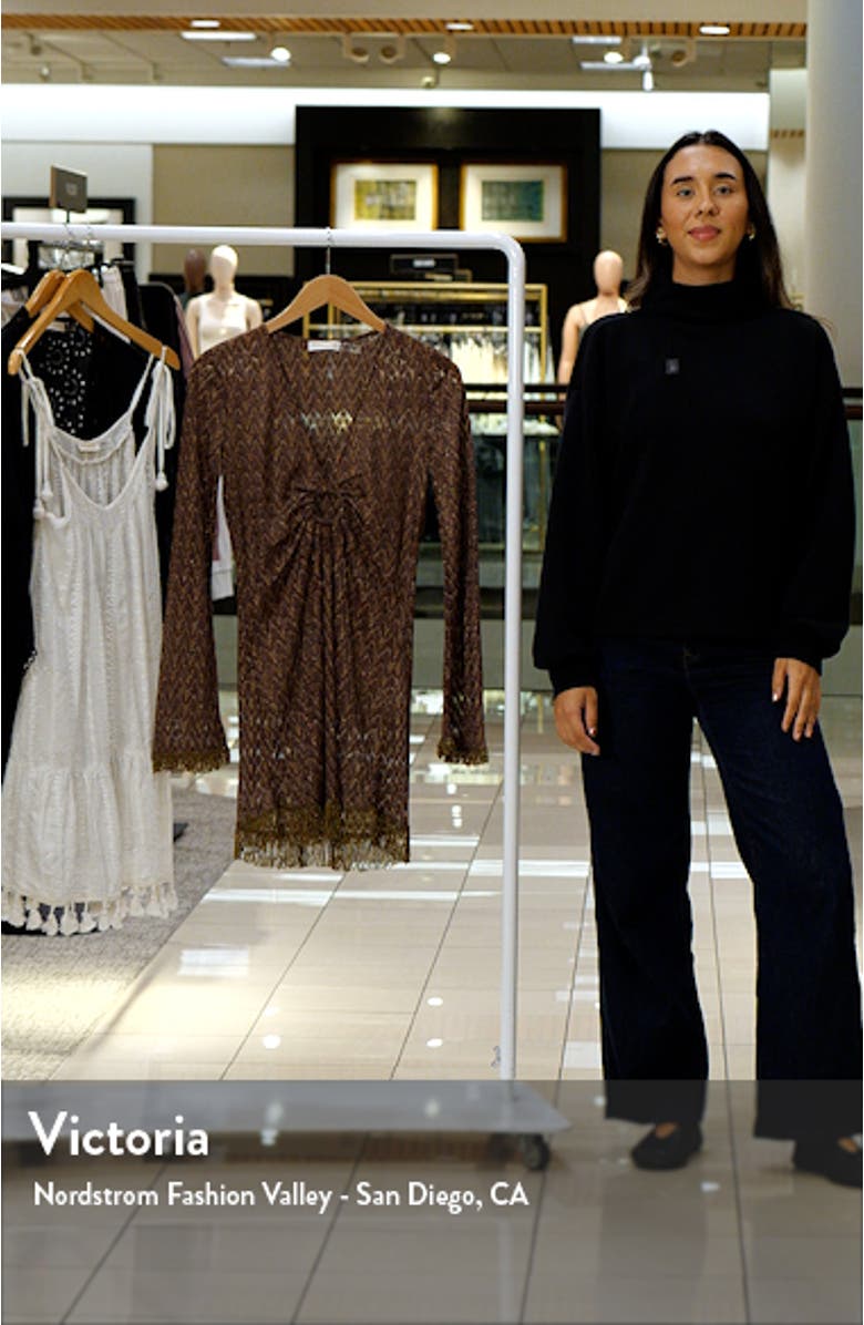 Cassie Zigzag Long Sleeve Knit Cover-Up Dress, sales video thumbnail