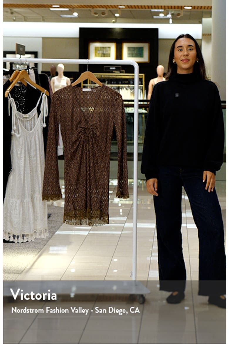 Cassie Zigzag Long Sleeve Knit Cover-Up Dress video