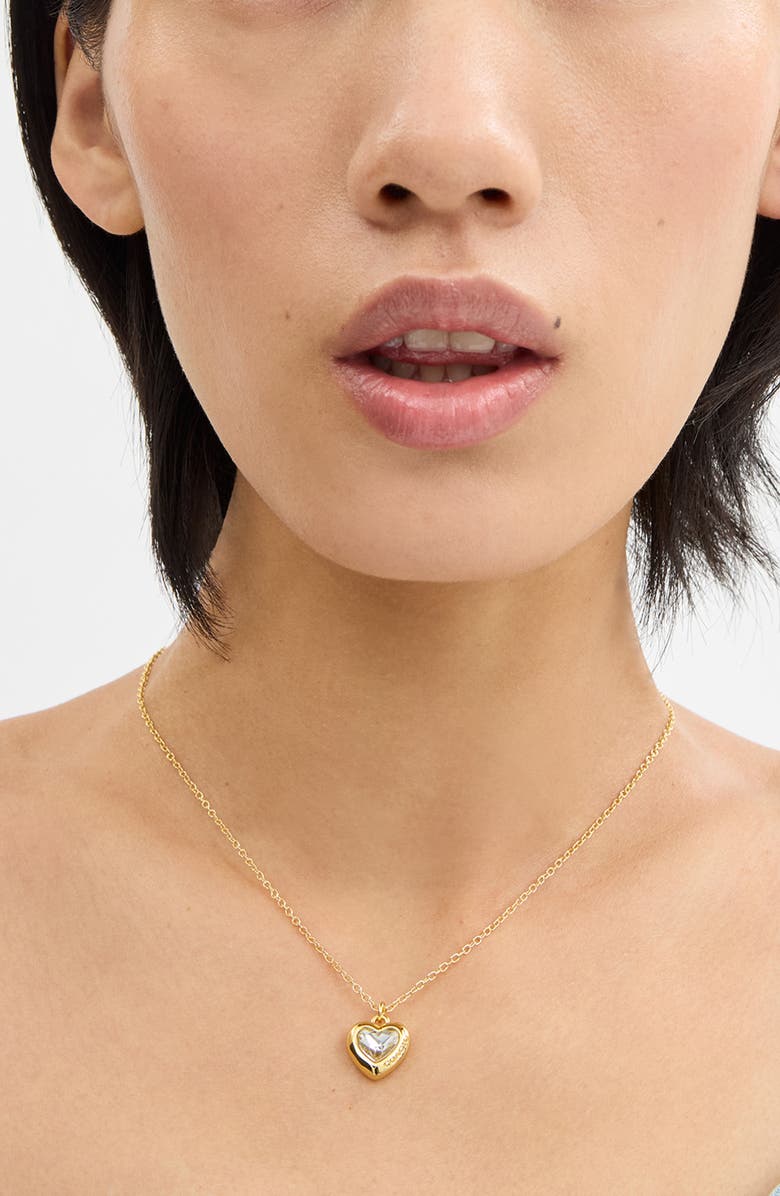 COACH Heart Pendant Necklace, Alternate, color,