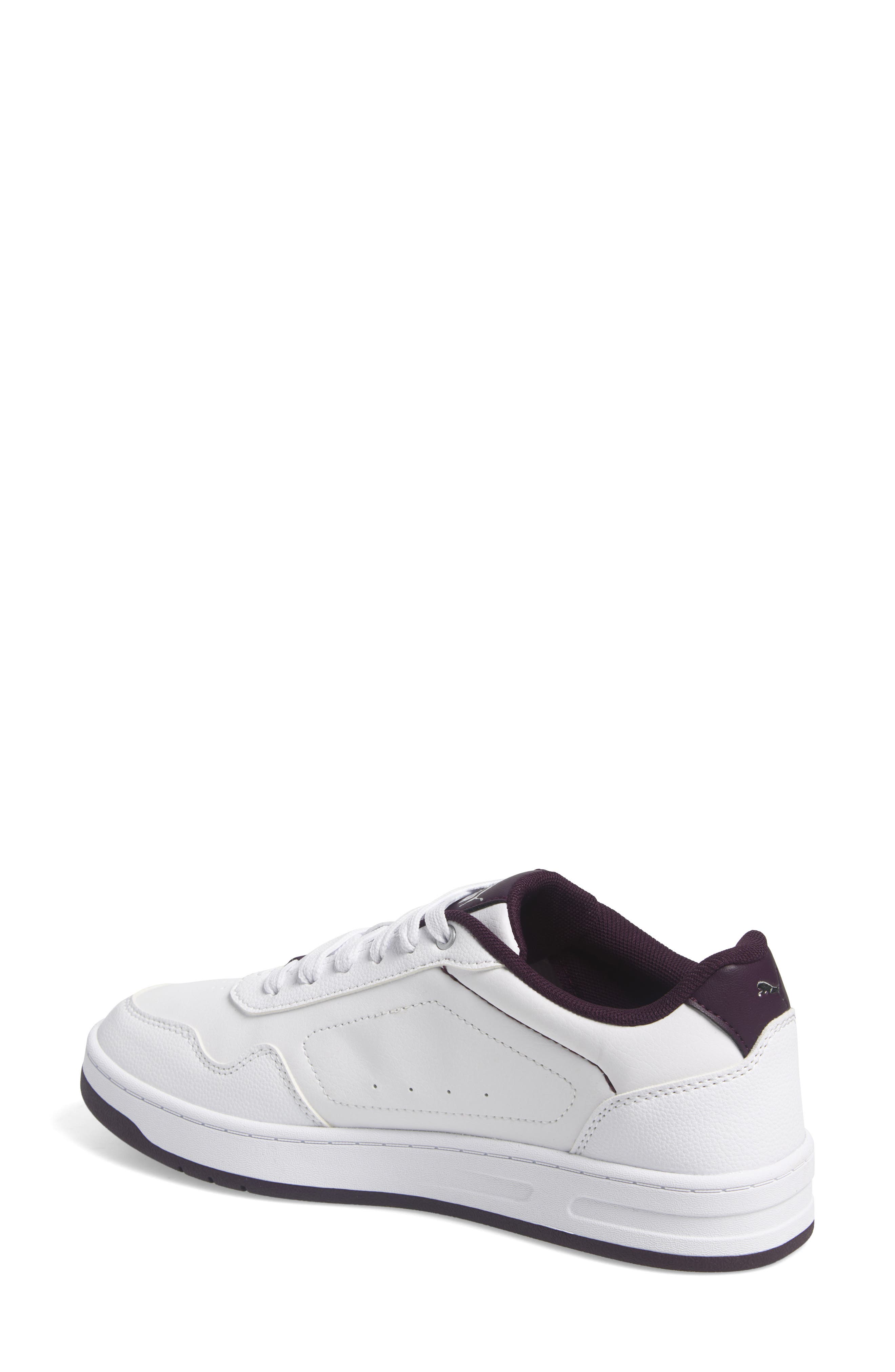 PUMA Court Classy Sneaker, Alternate, color, Puma White-Plum-Silver