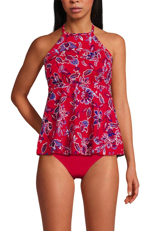 Flutter High Neck Halter Tankini Top