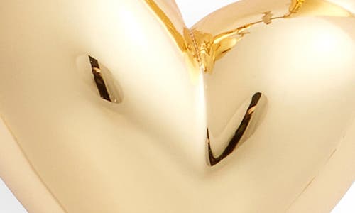 Jenny Bird Padlock Heart Huggie Hoop Earrings In High Polish Gold