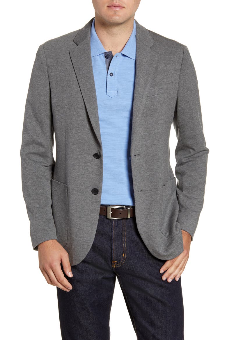 Regular Fit Knit Sport Coat, Main, color, GREY PAVEMENT HEATHER