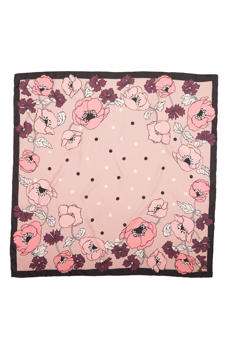 Kate Spade New York dreamy floral silk square scarf, Alternate, color, 