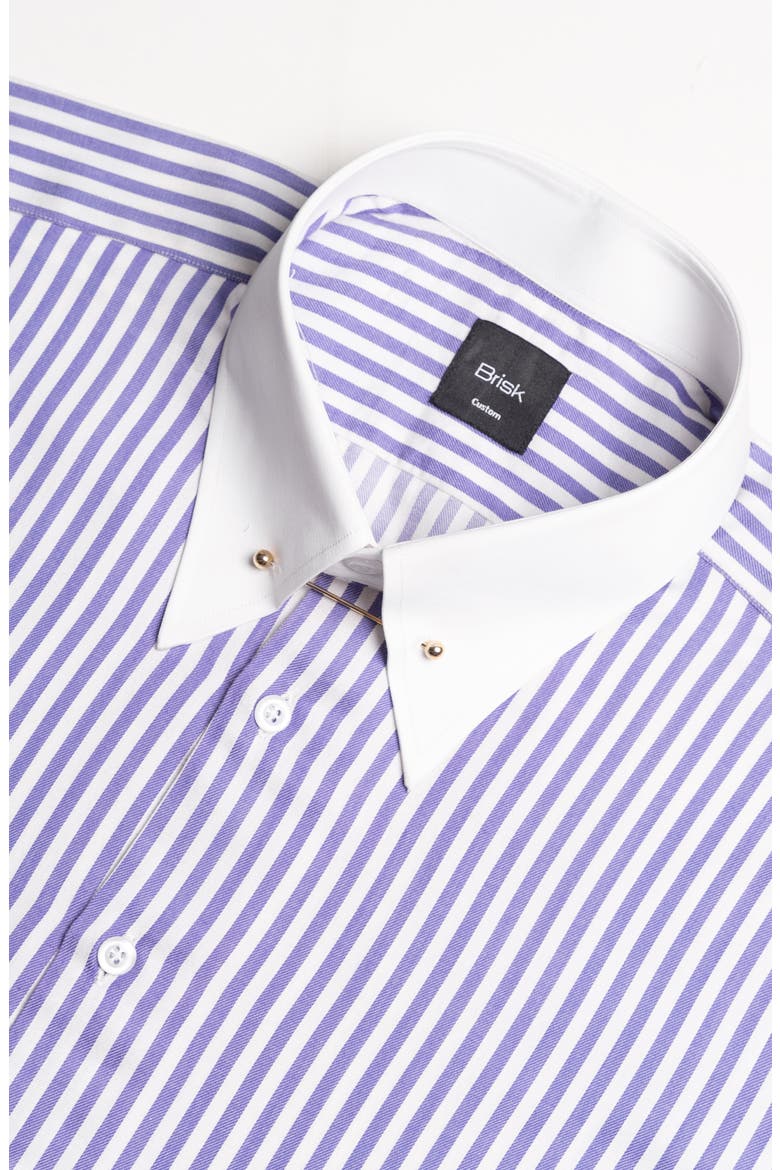 Bengal Twill Stripes Pima Cotton Shirt, Alternate, color, Classic Golden Pin Collar