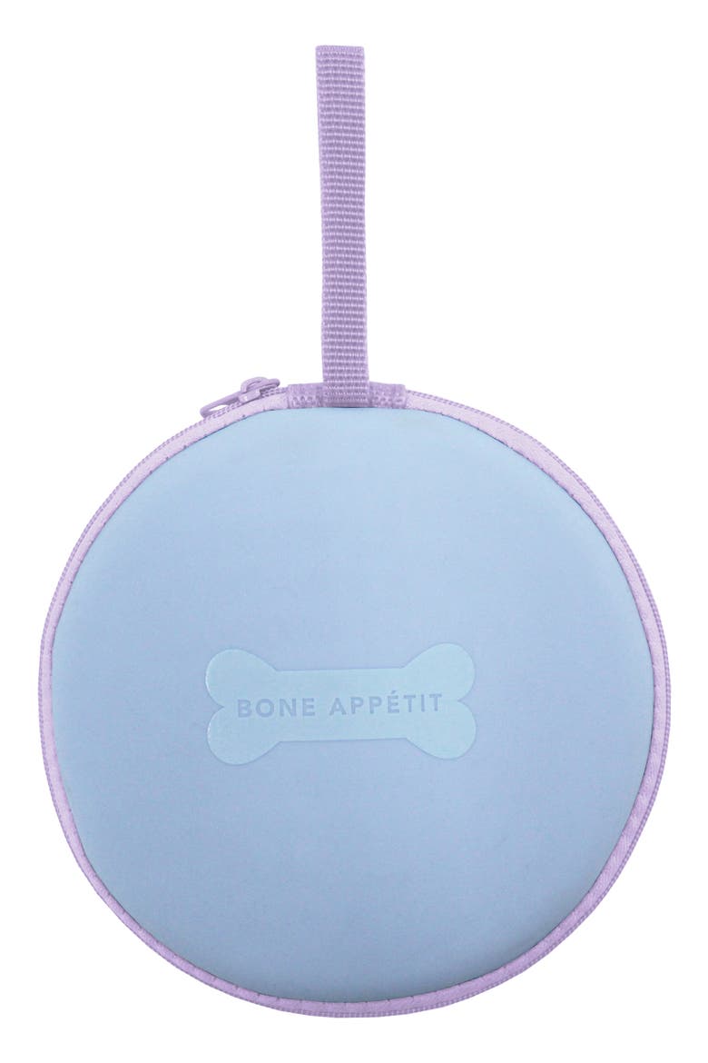 Zipper Double Travel Bowl, Main, color, BLUE