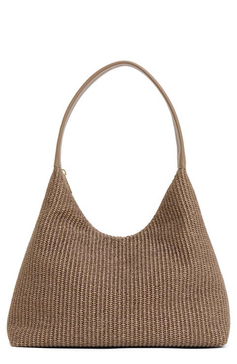 Candy Woven Raffia Hobo Bag