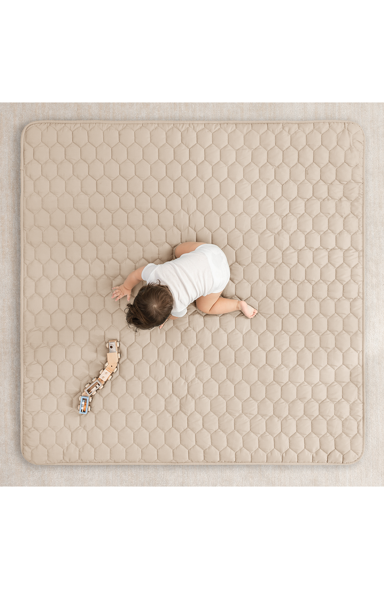 Comfy Cubs Premium Play Mat with Non-Slip Bottom, Square 56x56 inches, Alternate, color, Sand