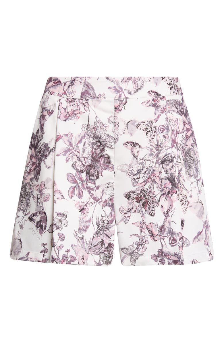 L'AGENCE Sylie Butterfly Print Shorts, Alternate, color, Vintage White Watercolor Bfly