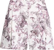 L'AGENCE Sylie Butterfly Print Shorts