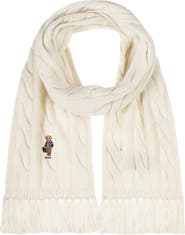Polo Ralph Lauren Polo Bear Wool Blend Cable Knit Scarf