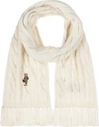 Polo Ralph Lauren Polo Bear Wool Blend Cable Knit Scarf