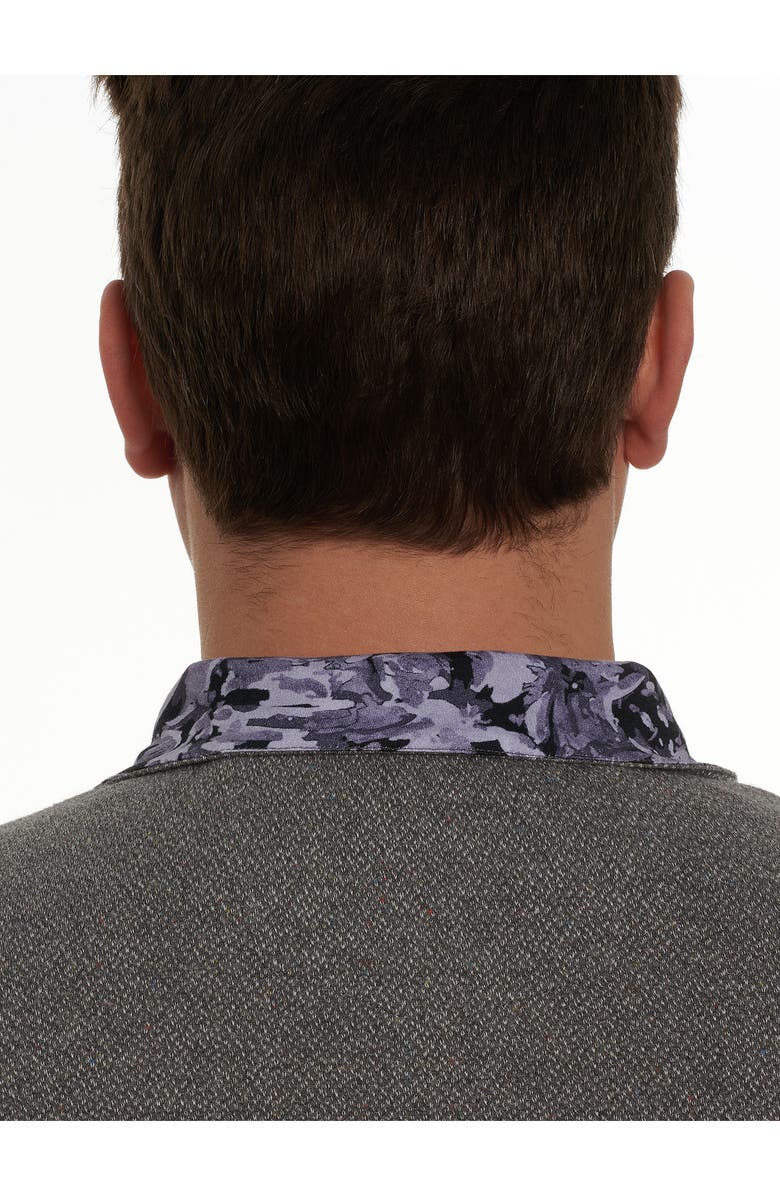 Robert Graham Delage Tweed Jacquard Quarter Zip Pullover, Alternate, color, 