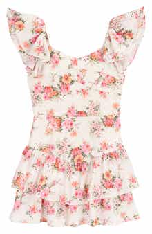 Rare Editions Kids' Floral Crepe Romper