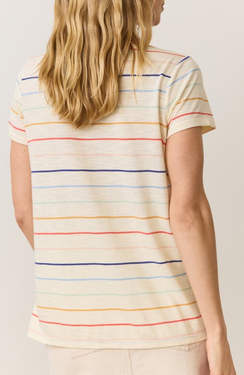 Marine Layer Striped Swing Crewneck Tee In Rainbow Stripe