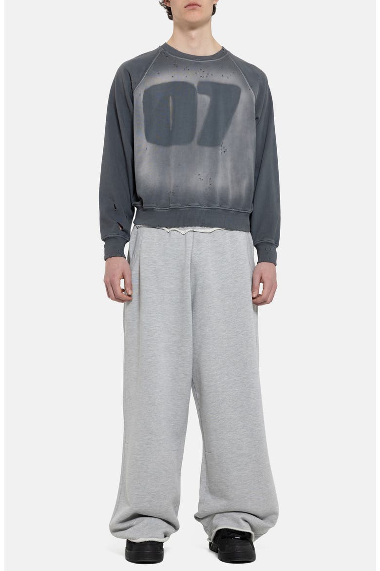 Grey Star Distressed Sweatshirt, Alternate, color, GREY