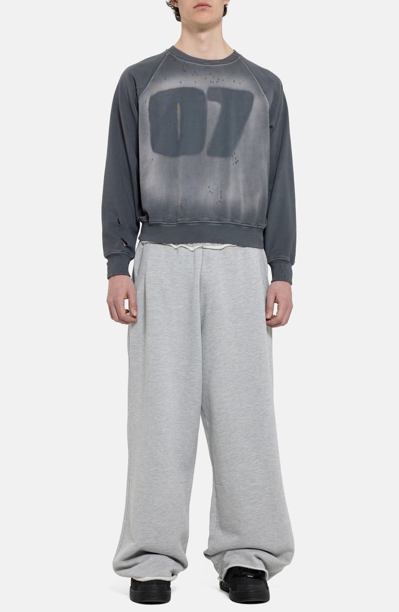 JADED LONDON Grey Star Distressed Sweatshirt, Alternate, color, Grey
