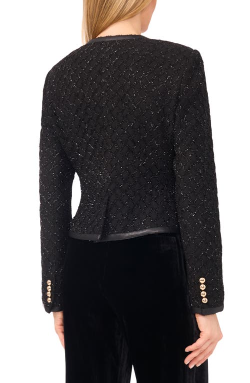 Ted Baker Sequin Plaid Knit Jacket In Black