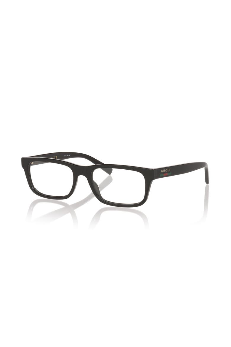 56mm Rectangle optical glasses, Main, color, Black