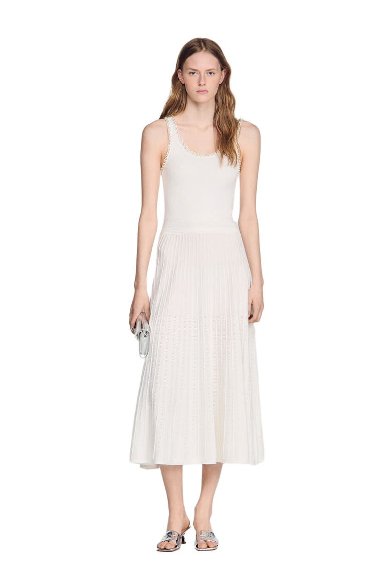 Rhinestone knit maxi dress, Alternate, color, White