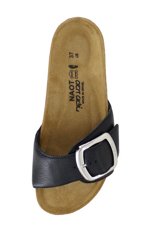 Naot Maryland Slide Sandal In Black Soft Leather