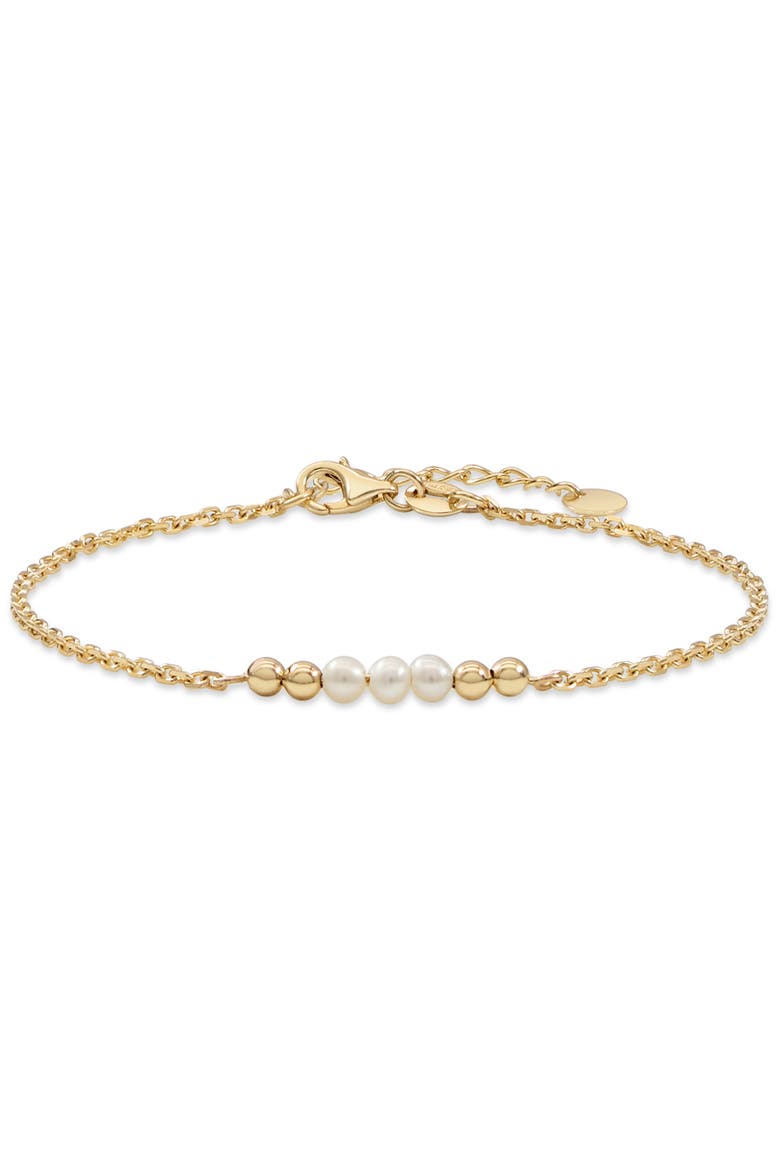 Freshwater Pearl Chain Bracelet in 14K Gold, 18mm, Main, color, Yellow Gold