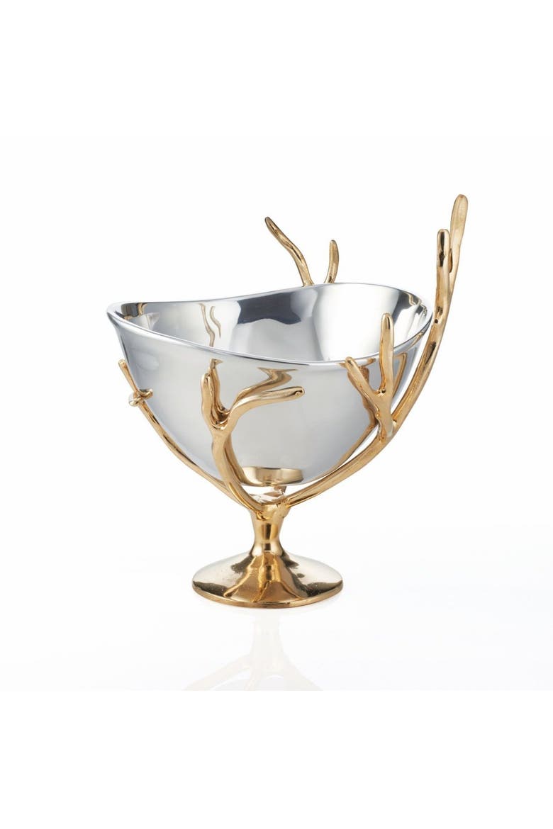 Manzanita High Pedestal Bowl, Main, color, Gold