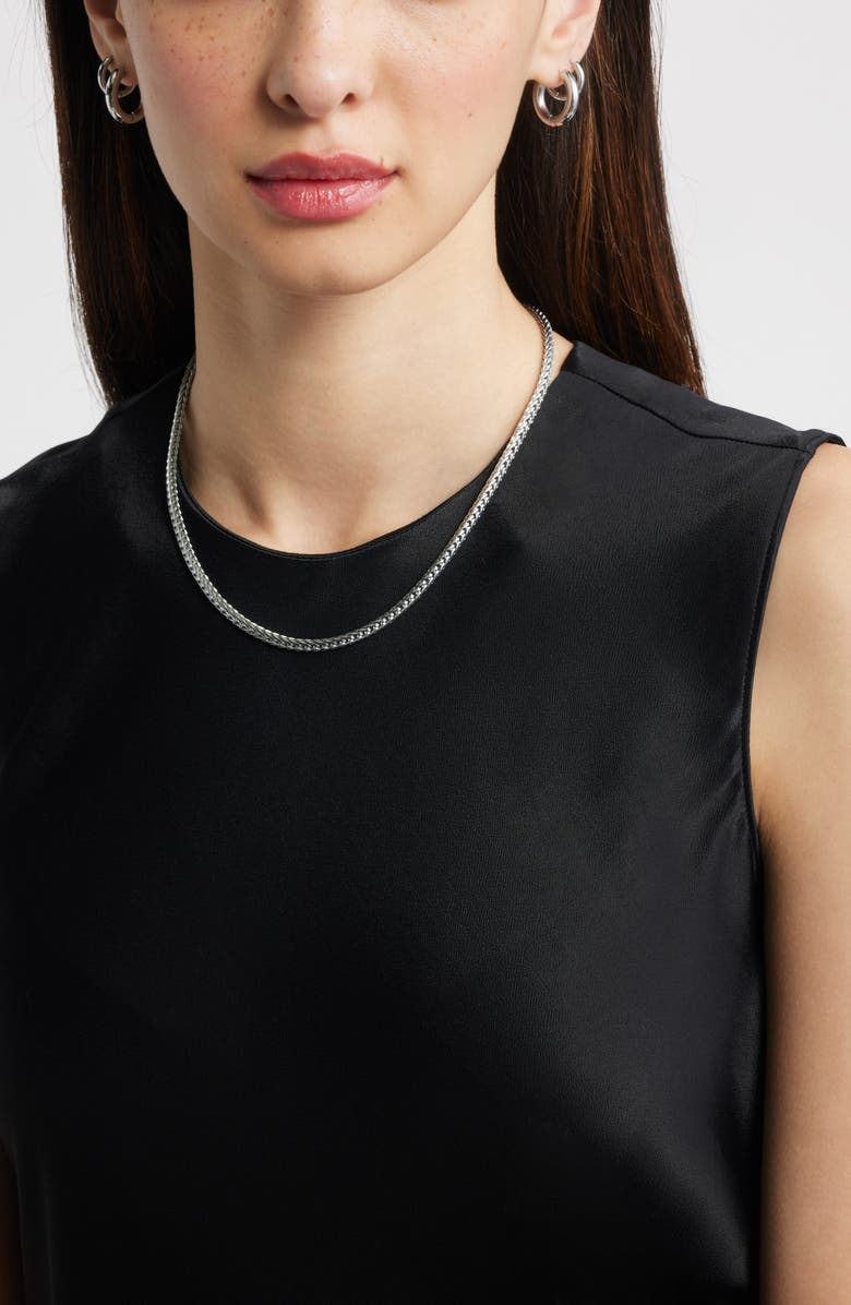 Nordstrom Waterproof Wheat Chain Necklace, Alternate, color, Silver