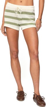 EDIKTED Amaris Stripe Drawstring Cotton Shorts