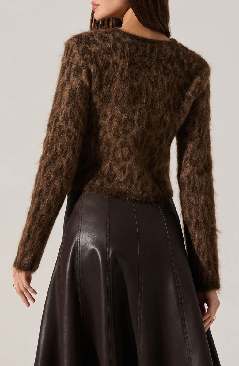 ASTR the Label Katria Fuzzy Cheetah Print Cardigan, Alternate, color, Brown Cheetah Print