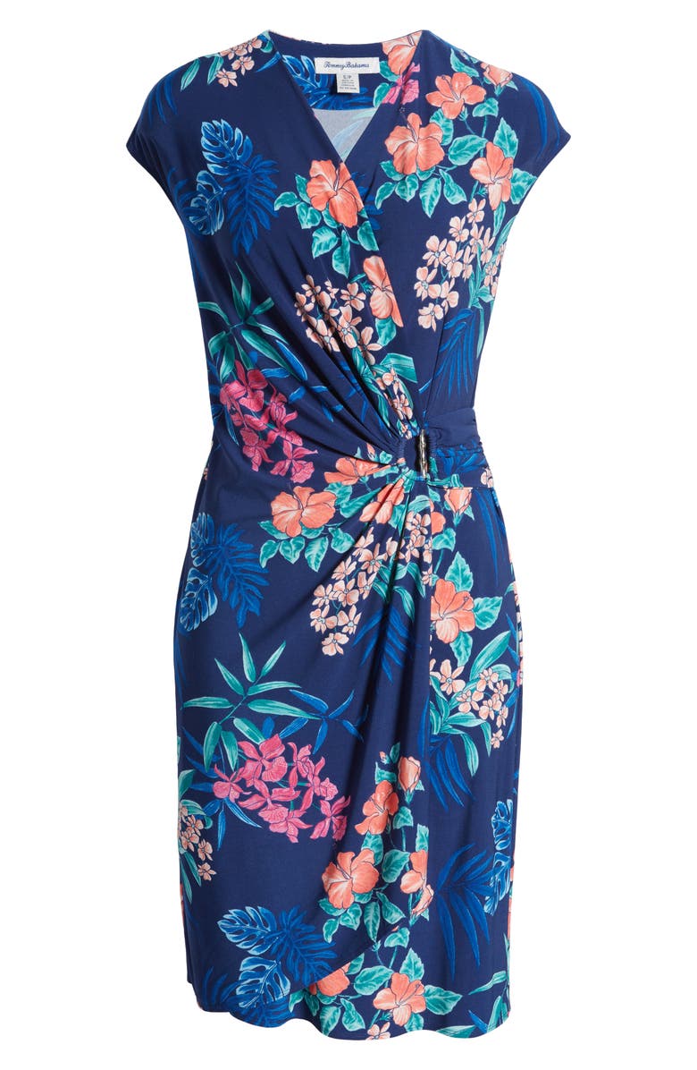 Tommy Bahama Clara Bouquet Short Sleeve Faux Wrap Dress, Alternate, color,
