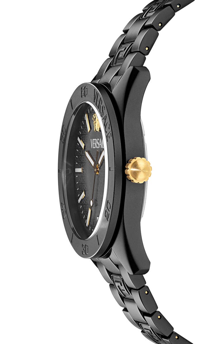Versace V-Dome Bracelet Watch, 42mm, Alternate, color, Black