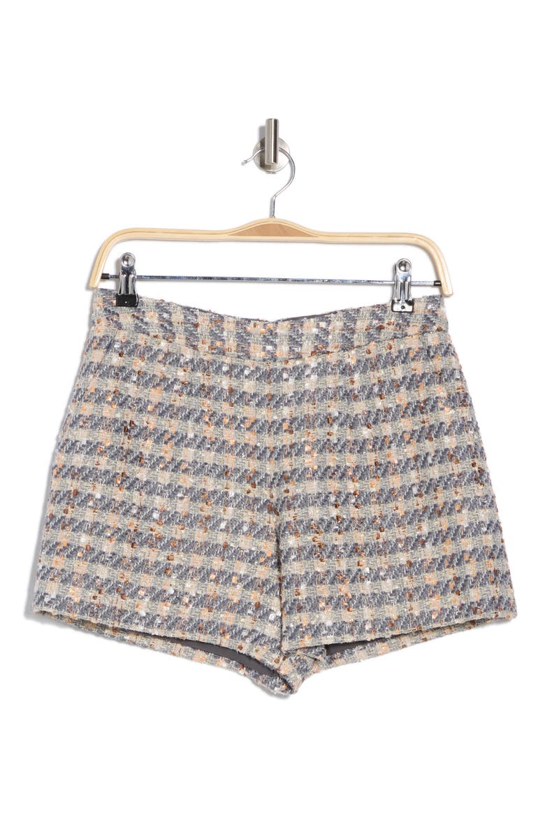 Ashton Tweed Shorts, Alternate, color, GREY/ ECRU/ GOLD