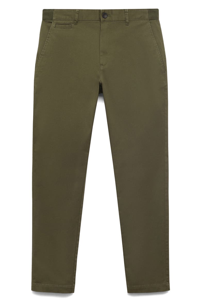 Prato Crop Tapered Stretch Cotton Chinos, Alternate, color, KHAKI GREEN