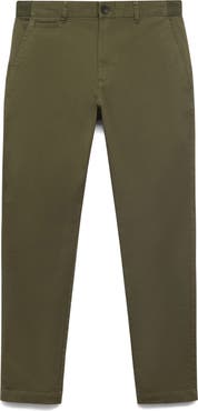 MANGO Prato Crop Tapered Stretch Cotton Chinos