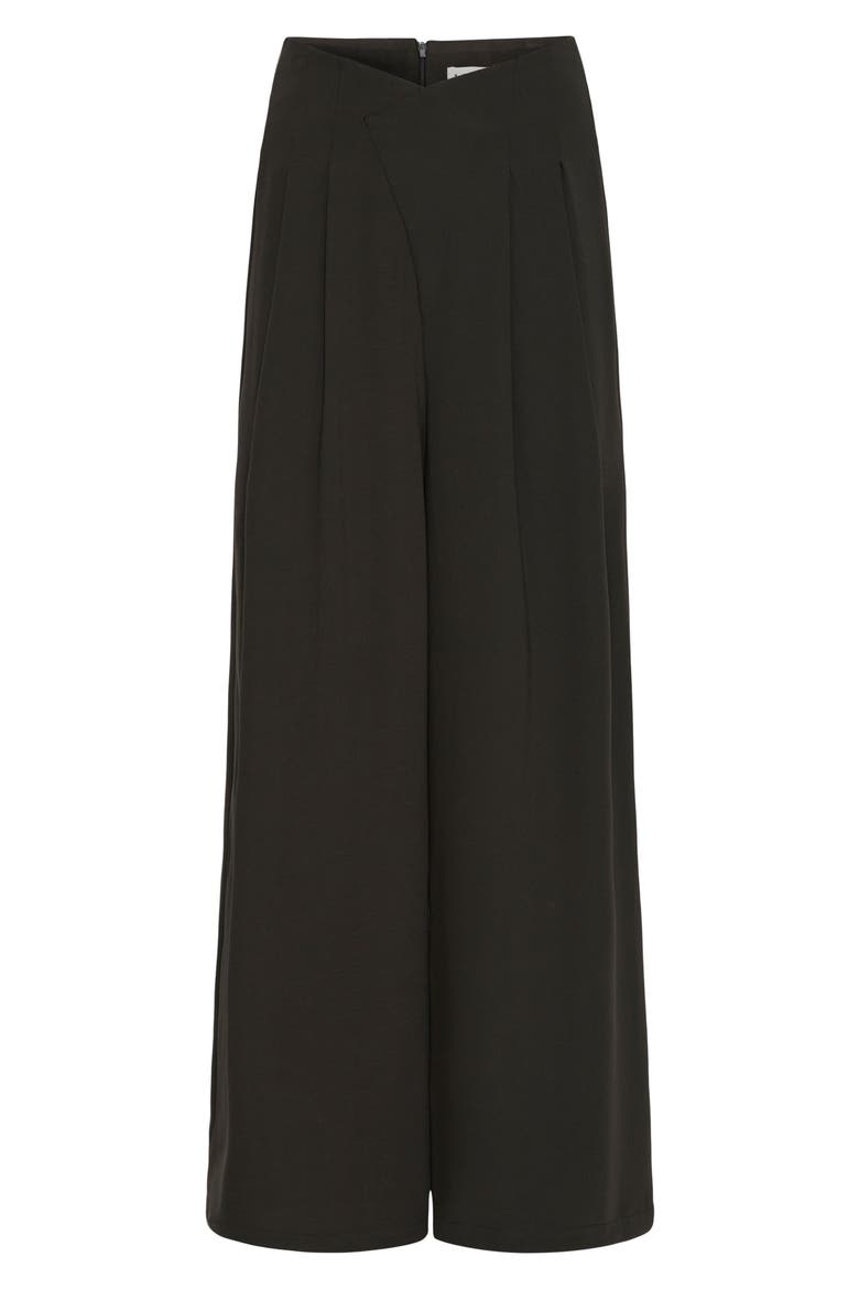 Ihlinta Pleat Front Wide Leg Pants, Alternate, color, BLACK