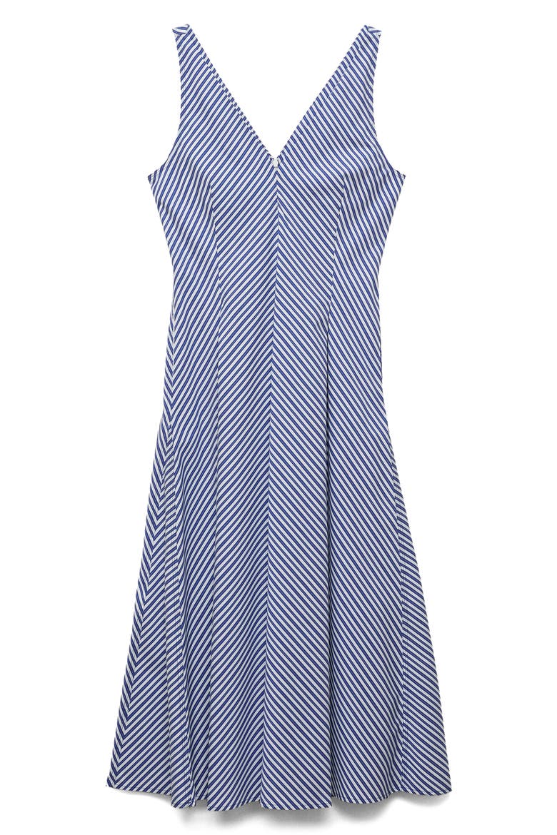 Prima Stripe Cotton Blend Midi Dress, Alternate, color, BLUE